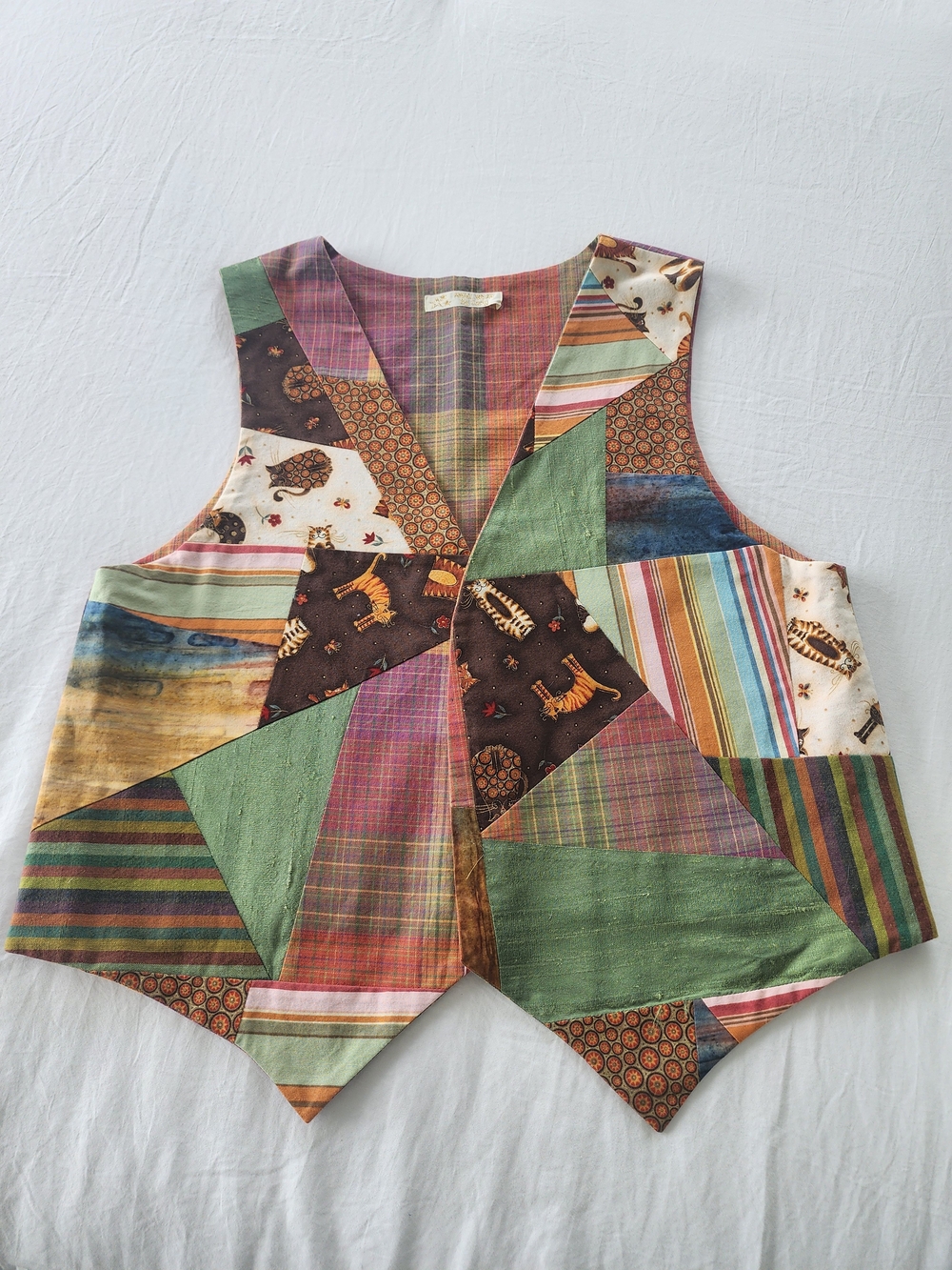 Patchwork Multicolor Lightweight Vest